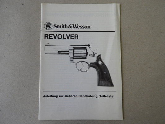 Waffenteile Anleitung S&W Revolver - sichere Handhabung , Teileliste