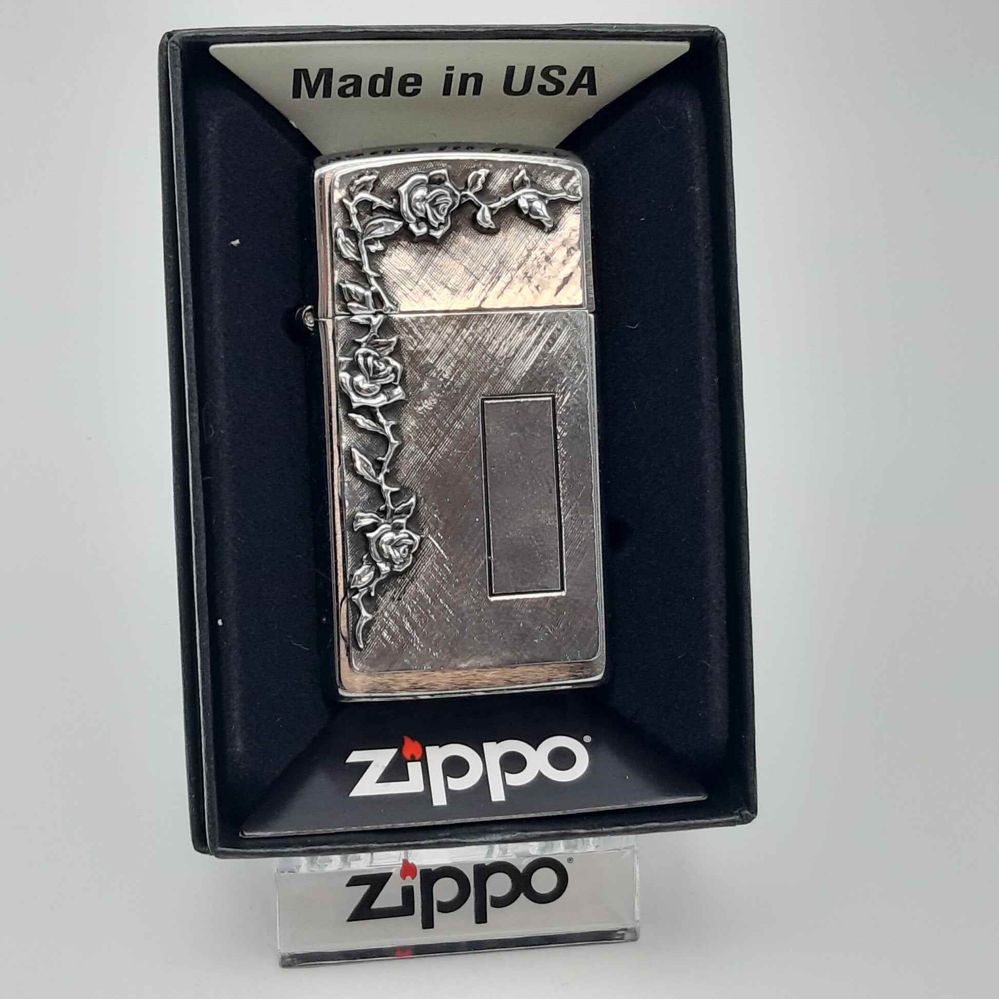 Zippo Zippo Benzinfeuerzeug Roses with Panel slim